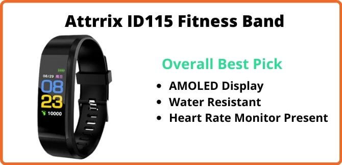 Attrrix ID115 Heart Rate Monitor Fitness Band