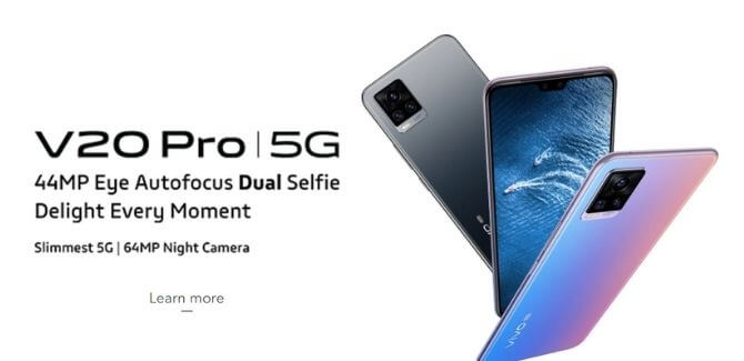 Vivo V20 Pro 5G Launched in India With 6.44-inch AMOLED display. - INDTECH